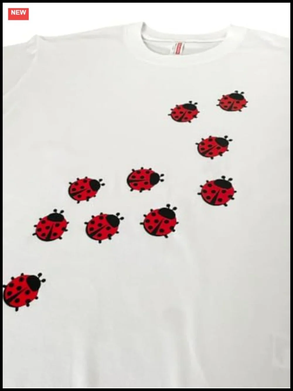 Oversized Ladybug Graphic Tee Whimsical Twee Cotton Relaxed Fit